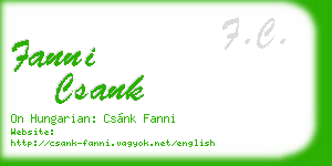 fanni csank business card